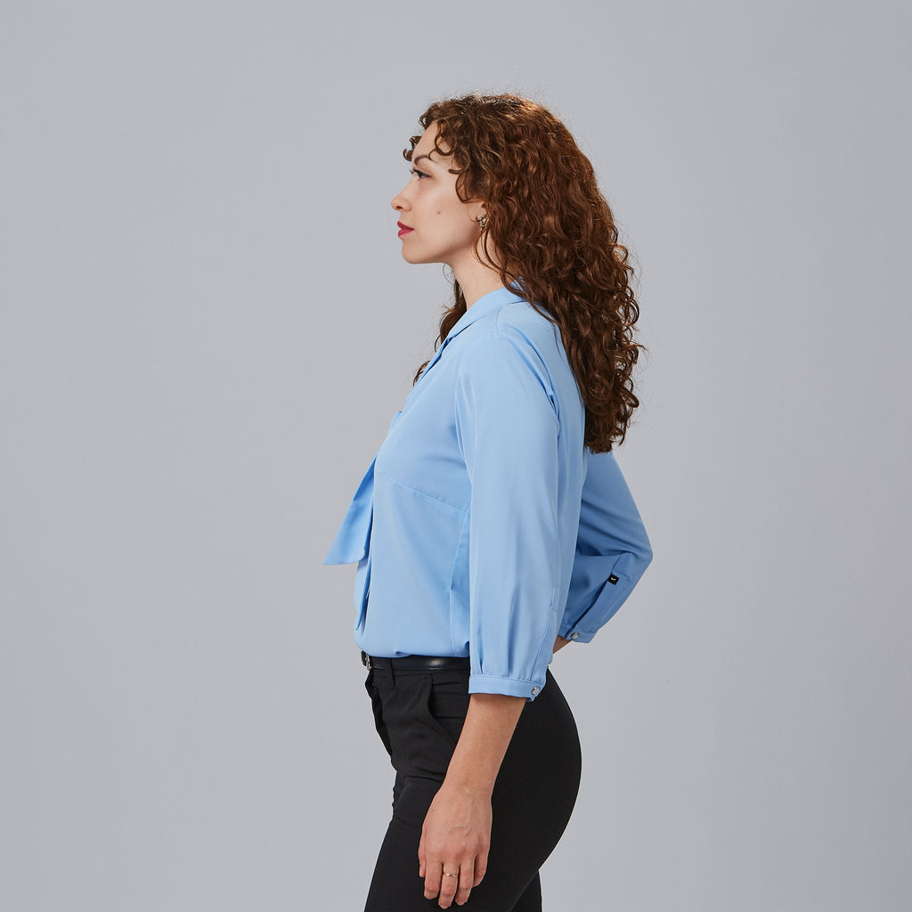 BLUSA MUJER CUELLO SOLAPA LAZO FLAVIA