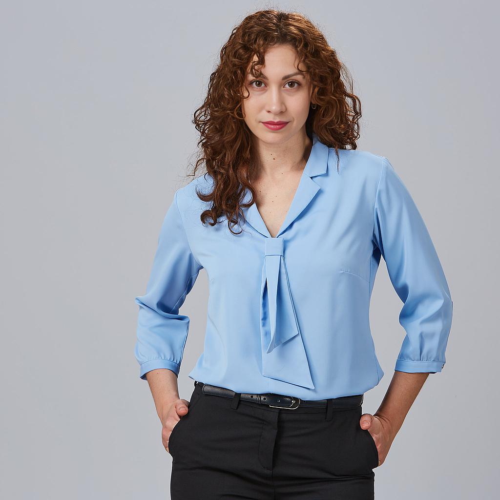 BLUSA MUJER CUELLO SOLAPA LAZO FLAVIA