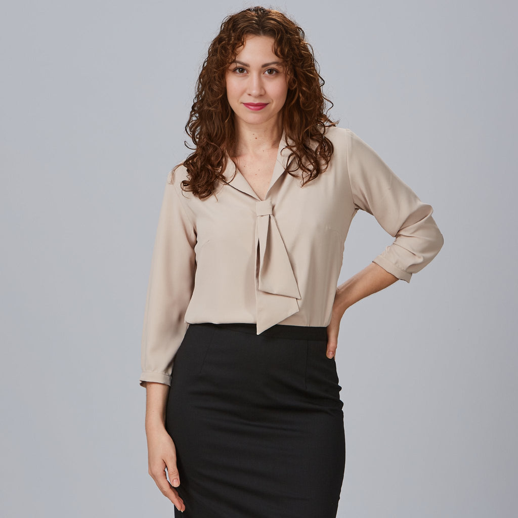 BLUSA MUJER CUELLO SOLAPA LAZO FLAVIA