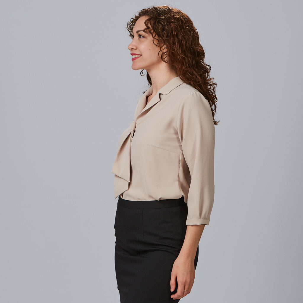 BLUSA MUJER CUELLO SOLAPA LAZO FLAVIA