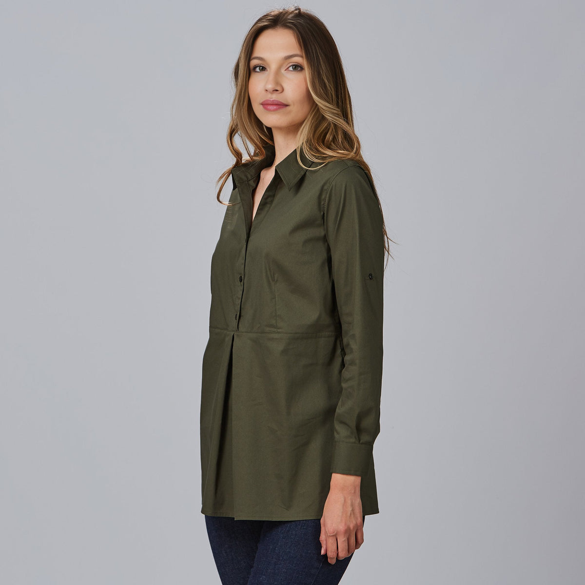 CAMISA MUJER MANGA ROLL UP LIVIA