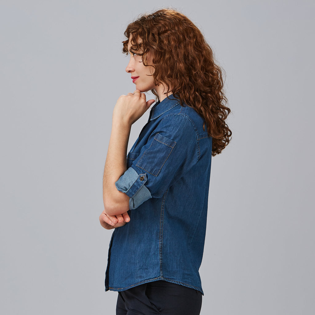 CAMISA MUJER TEJANO FINO LAVADO VALERIA