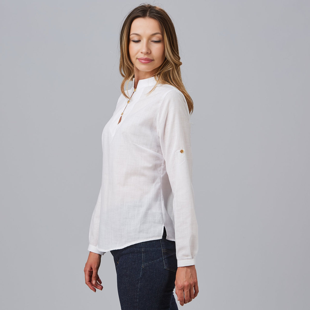 CAMISA MUJER FALSO LINO FLORA