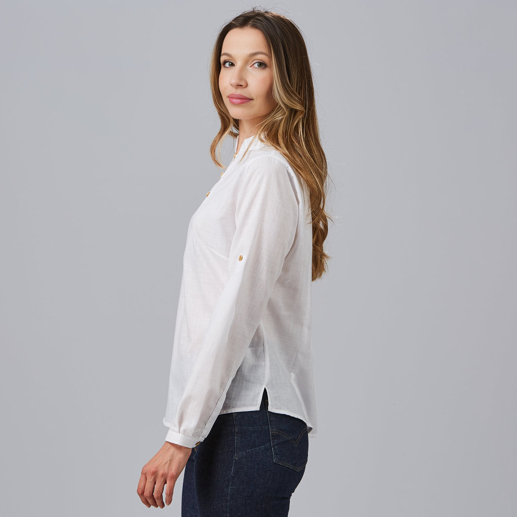 CAMISA MUJER FALSO LINO FLORA