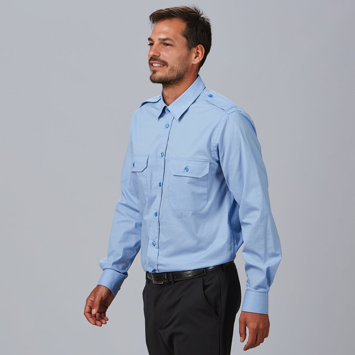 CAMISA UNISEX CHARRETERAS M/L ELASTAN