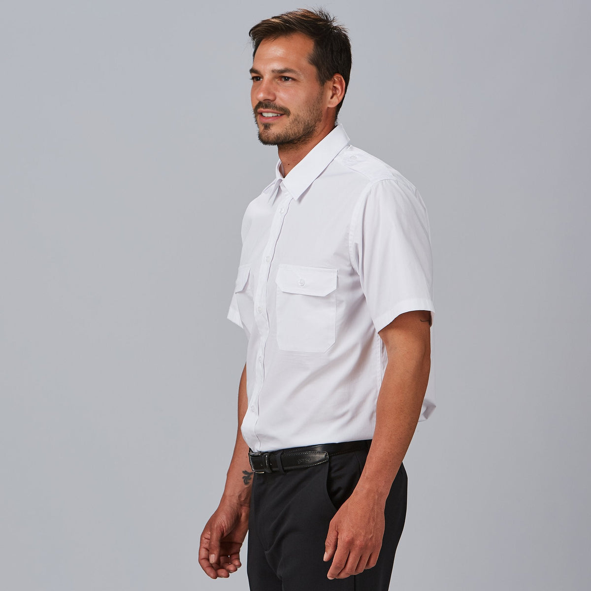 CAMISA UNISEX CHARRETERAS M/C ELASTAN