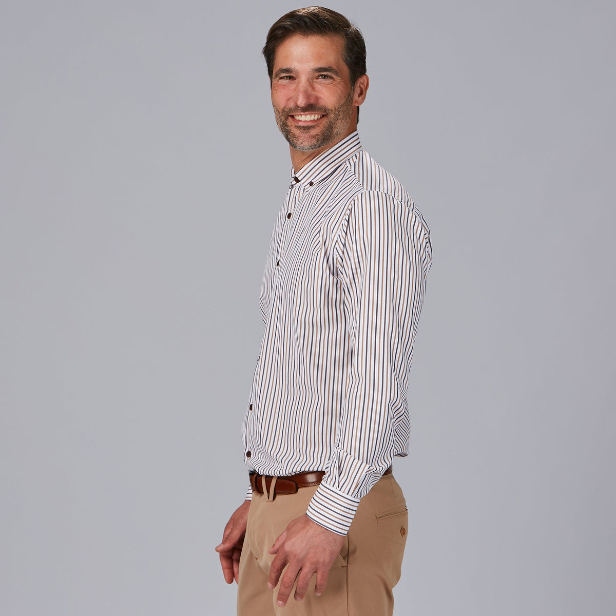 CAMISA HOMBRE RAYAS BICOLOR SLIM FIT ALESSANDRO