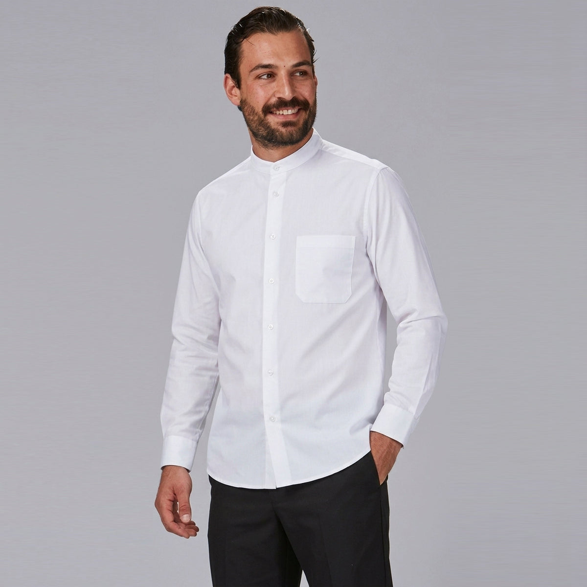 CAMISA HOMBRE CUELLO MAO M/LARGA