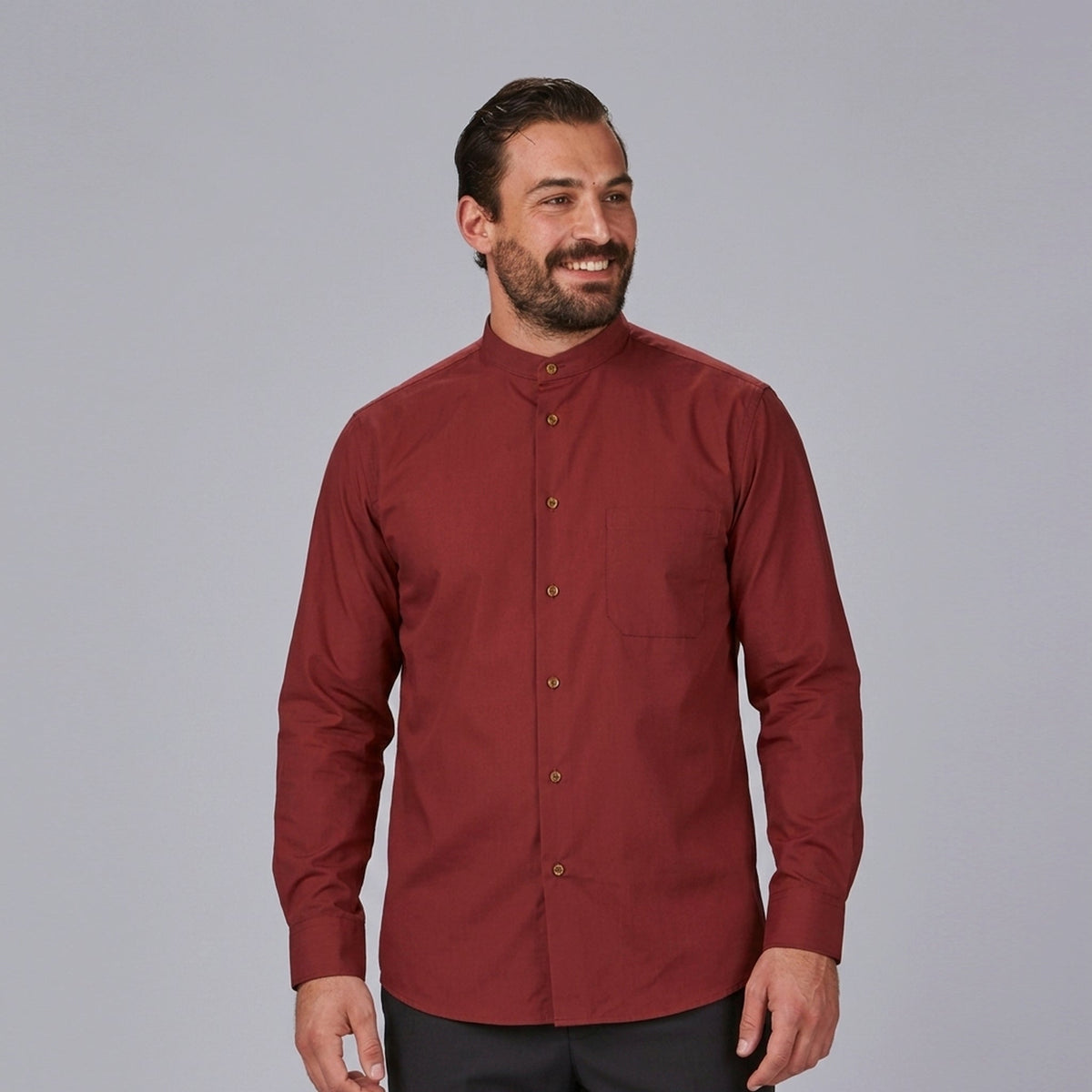 CAMISA HOMBRE CUELLO MAO M/LARGA