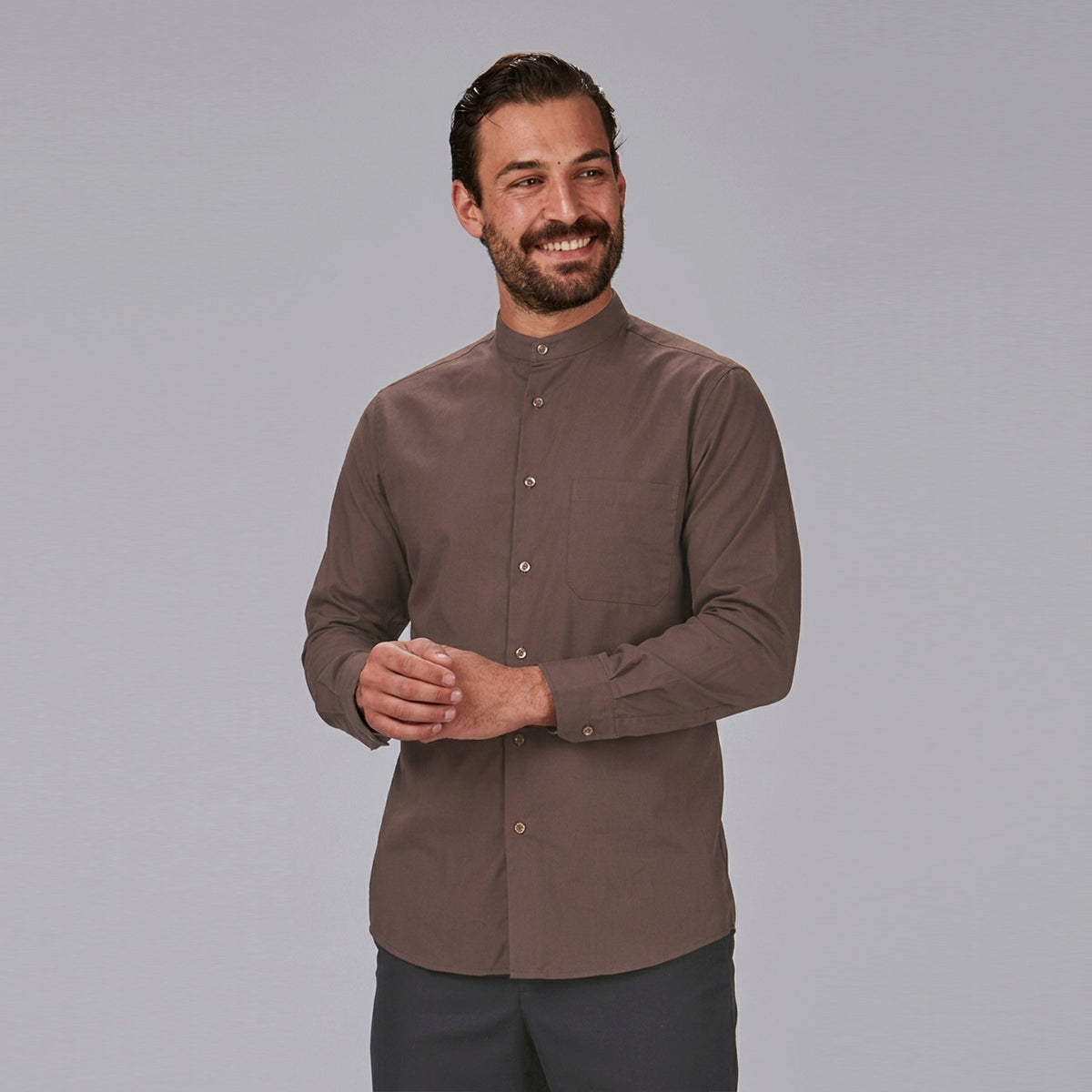 CAMISA HOMBRE CUELLO MAO M/LARGA