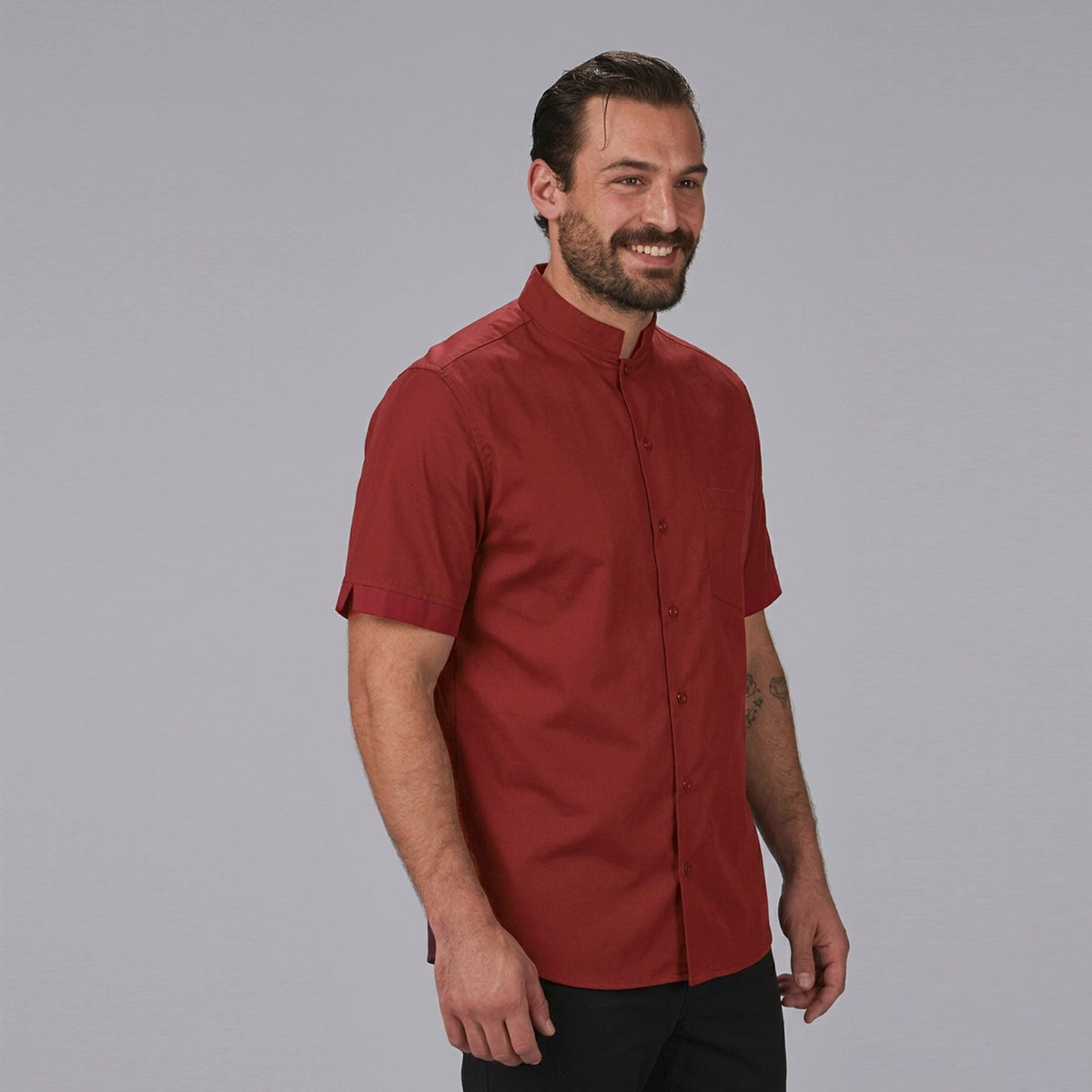 CAMISA HOMBRE CUELLO MAO M/CORTA