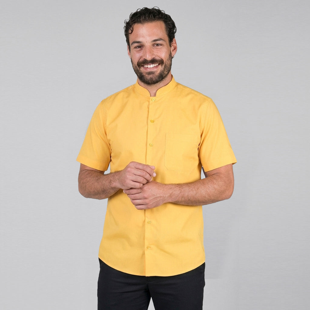 CAMISA HOMBRE CUELLO MAO M/CORTA