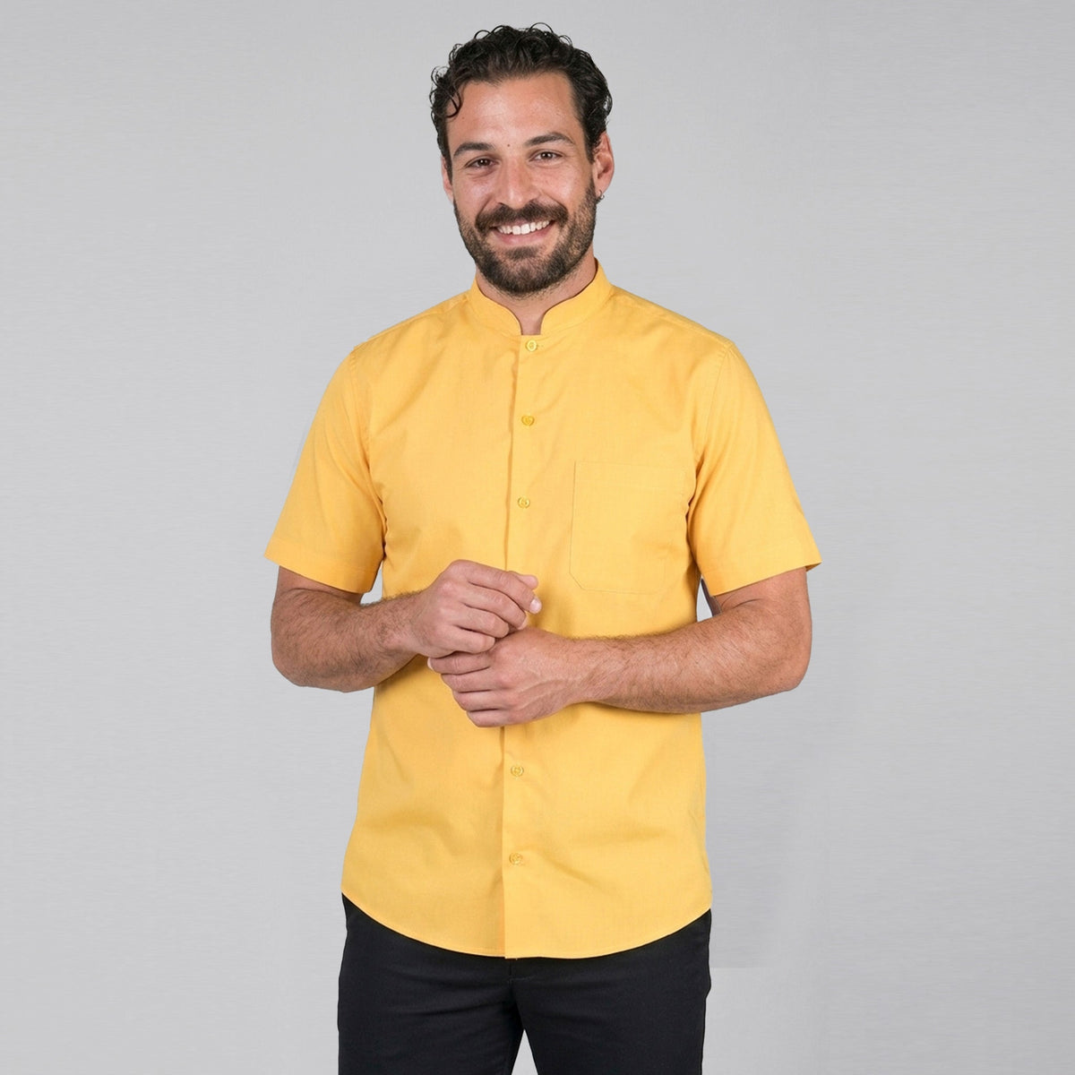 CAMISA HOMBRE CUELLO MAO M/CORTA