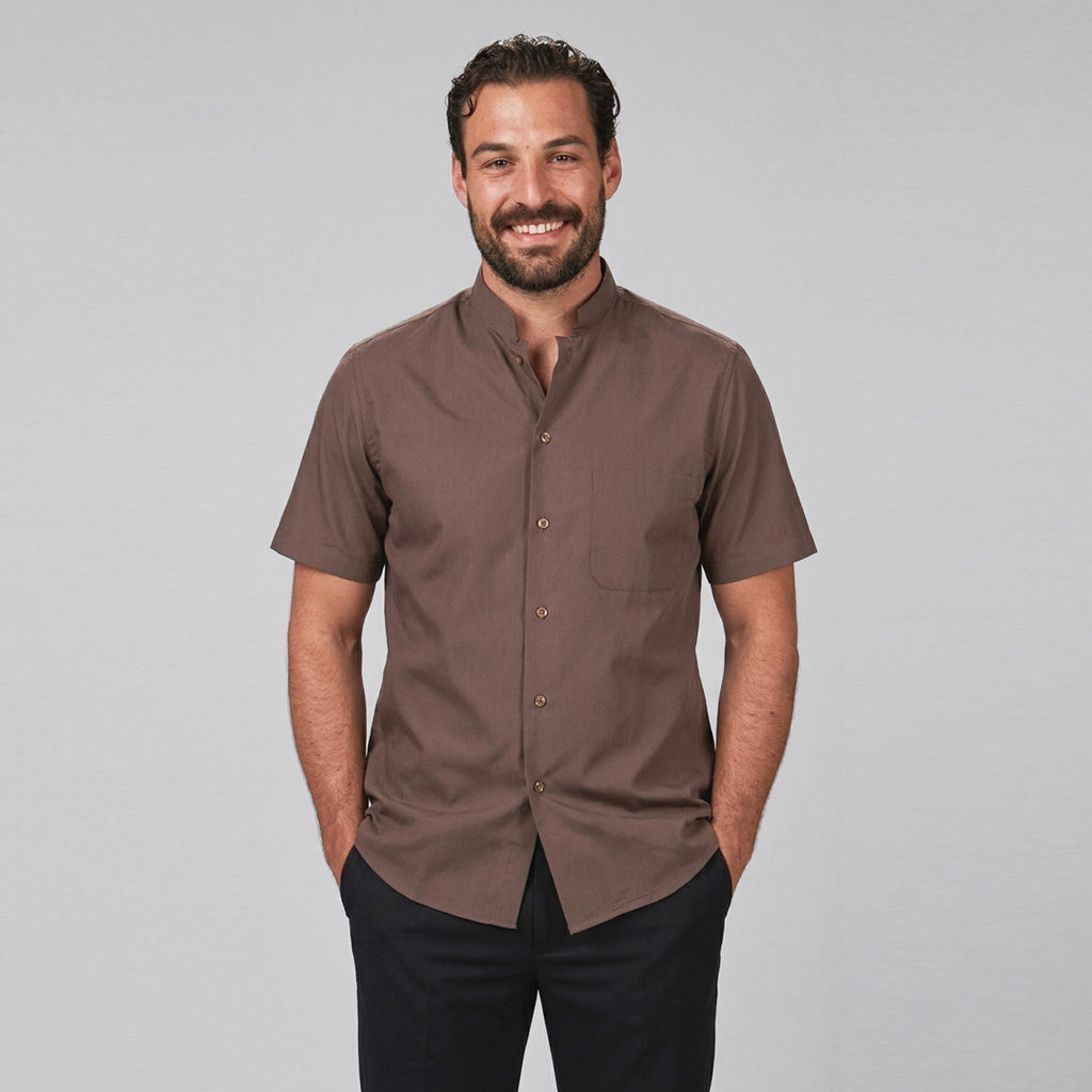 CAMISA HOMBRE CUELLO MAO M/CORTA