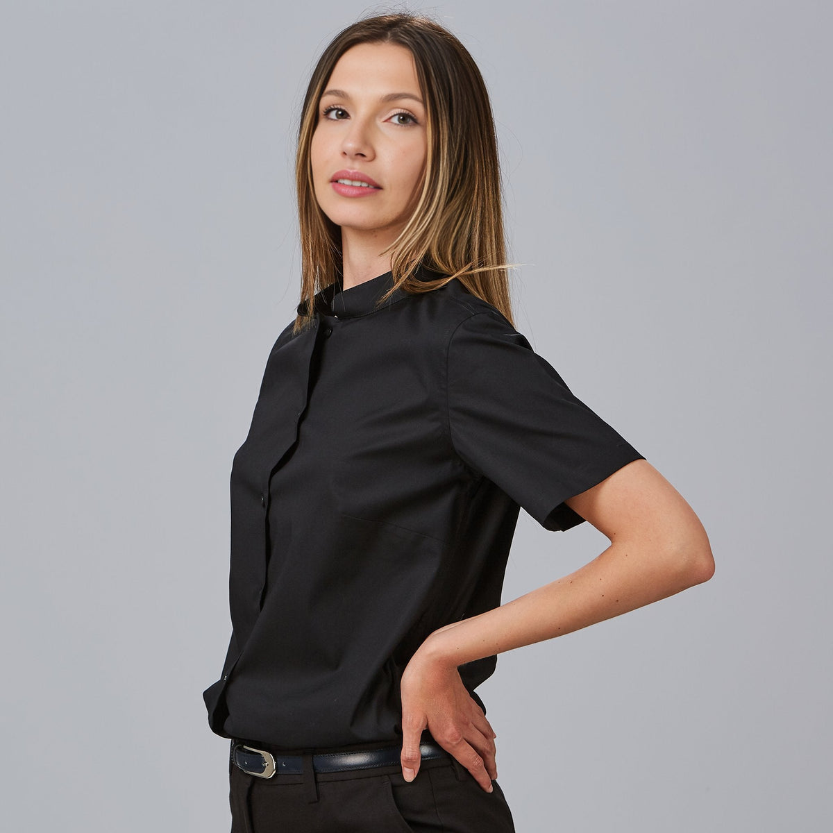 CAMISA MUJER M/C C/MAO POP.