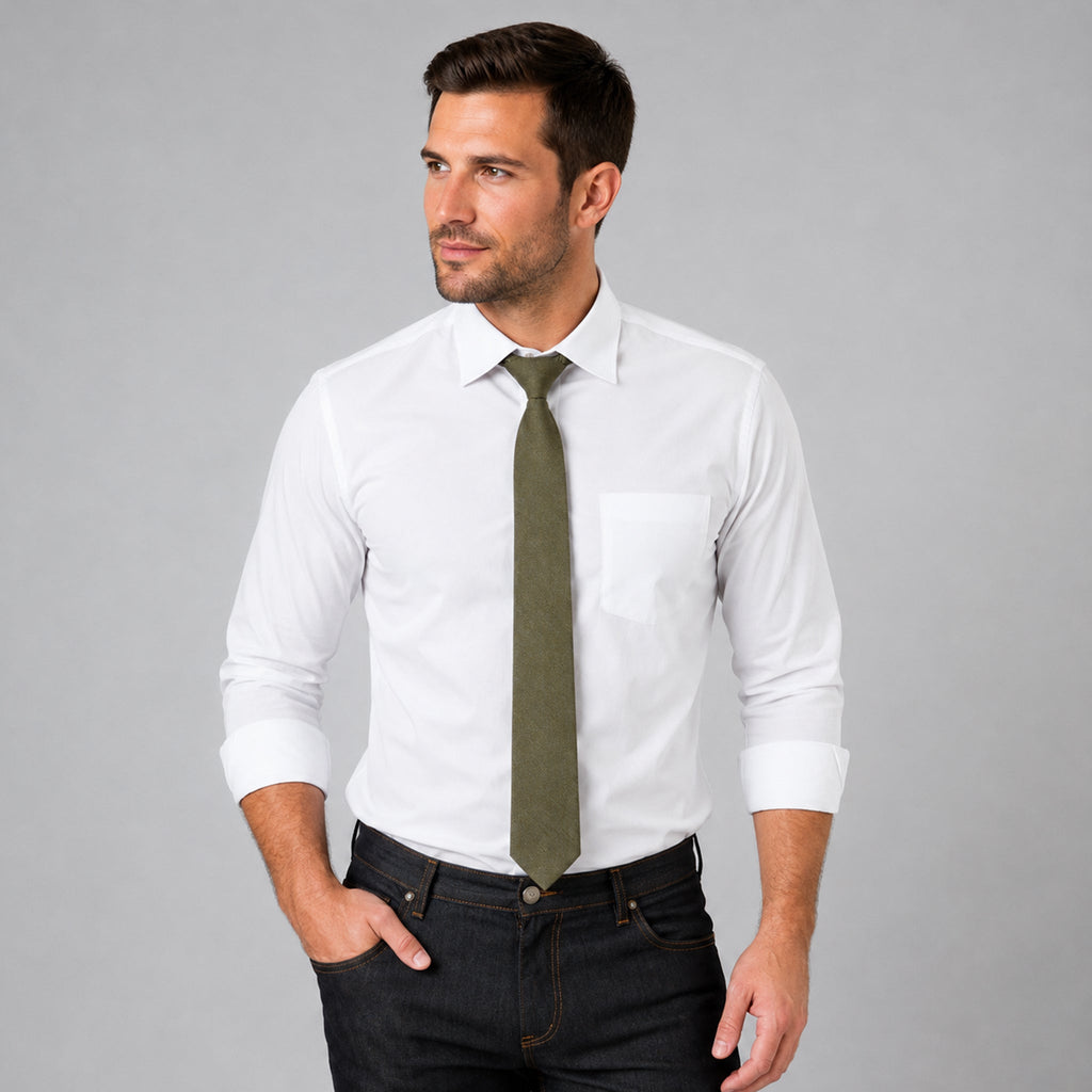 CORBATA CON NUDO DE PALA ESTRECHA