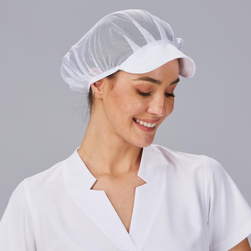 GORRA UNISEX REJILLA VISERA BCA. (PAQ. 10 UNID)