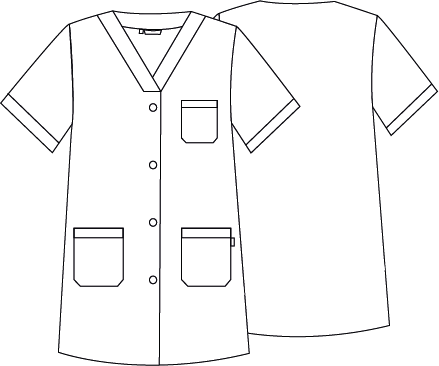 BLUSA SANITARIO UNISEX PICO ABIERTO VICHY COMBINADA