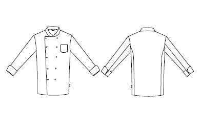 CHAQUETA COCINA UNISEX BOTON FORRADO M/L BLANCA