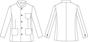 CHAQUETA HOMBRE CUELLO MAO BLANCA