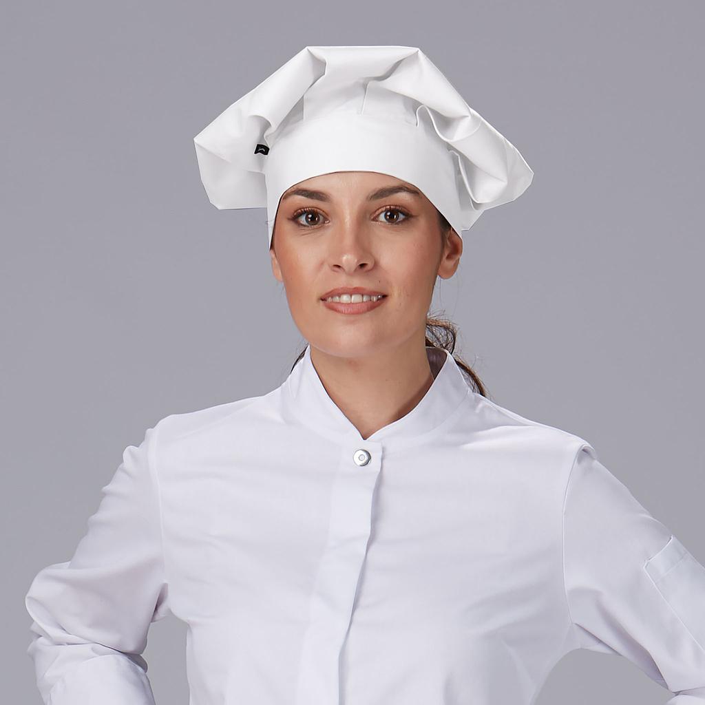 GORRO GRAN CHEF BLANCO CON VELCRO