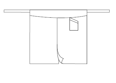 DELANTAL FRANCES ABIERTO COMBI 90X110 CM