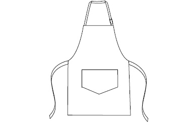 DELANTAL CORTO CON PETO 68X68 CM