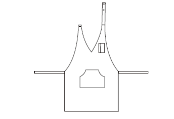 DELANTAL BISTRO SARGA POLIESTER 80X65 CM