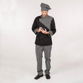 PANTALON UNISEX GOMA+CORDON CUADRO LUTOS BLANCO Y NEGRO
