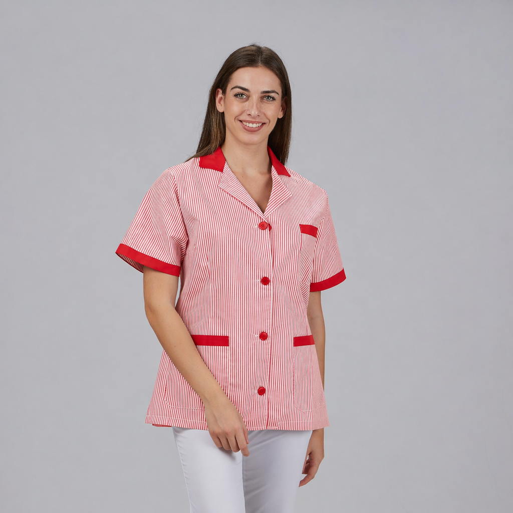 BATA MUJER CORTA VICHY M/C COMBINADA