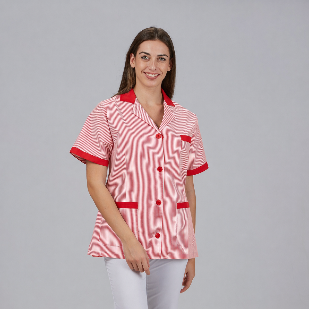 BATA MUJER CORTA VICHY M/C COMBINADA