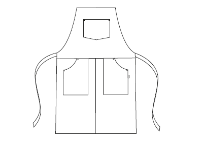DELANTAL CON PETO TABERNAS 74X80 CM (tirantes aparte ref.329500)