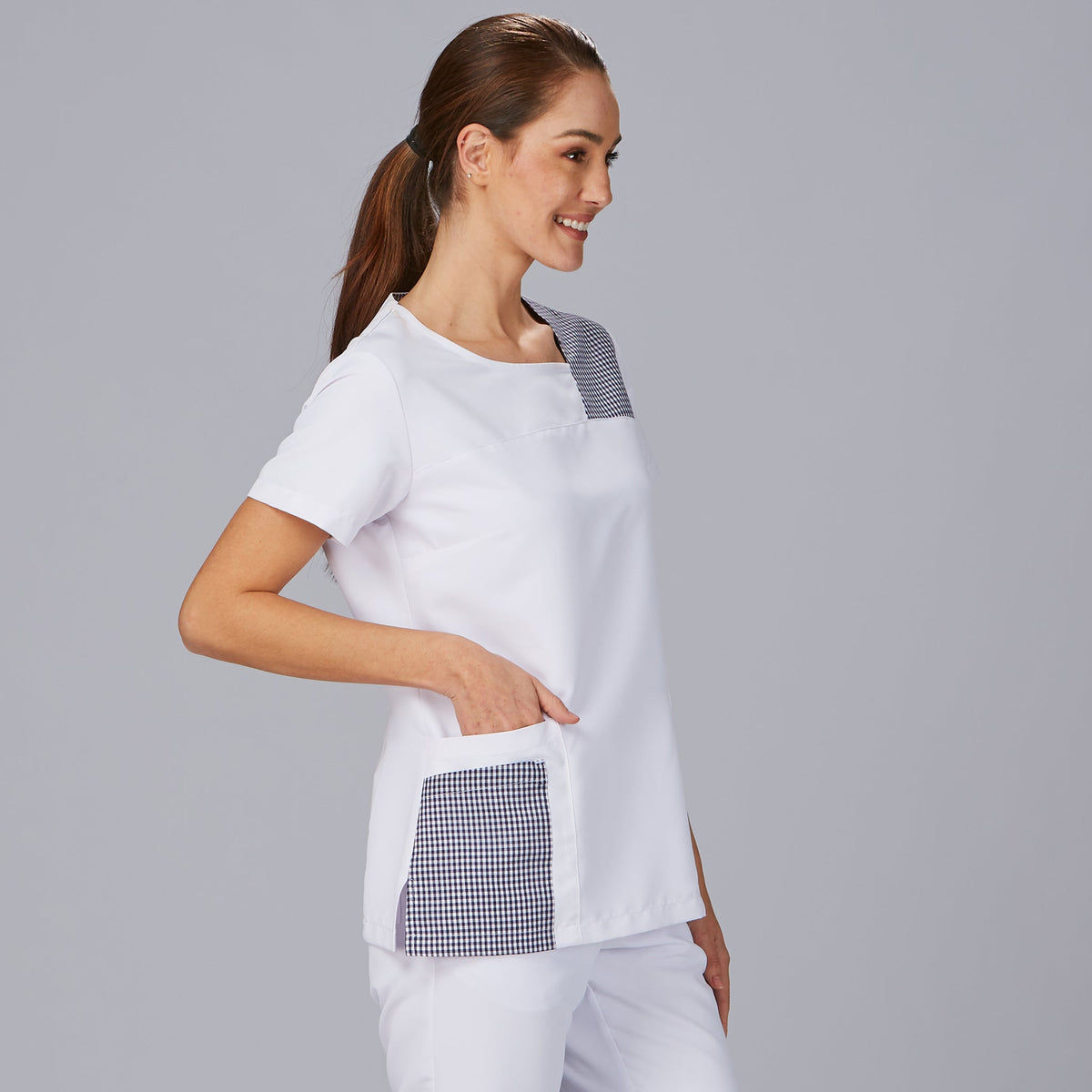 BLUSA MUJER CERRADA COMBI NAVAS