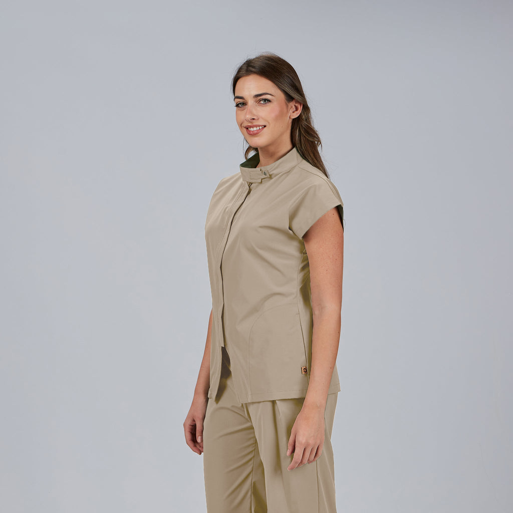 BLUSA MUJER ABIERTA CREMALLERA M/C MUSA