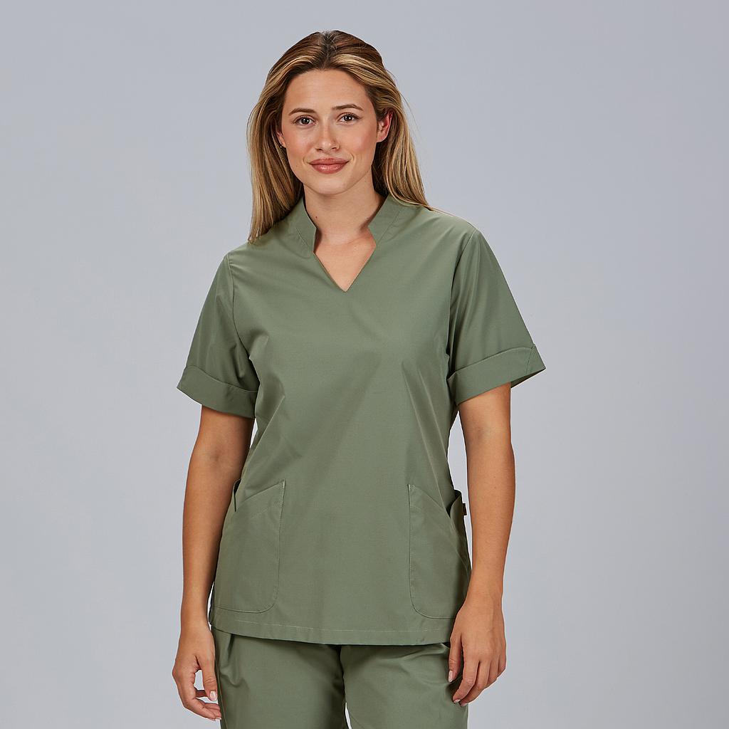 BLUSA MUJER CERRADA BOLSILLOS M/C MAY