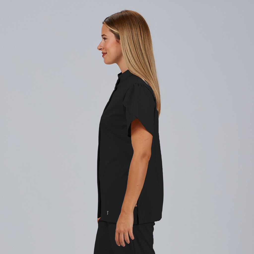BLUSA MUJER BOTON OCULTO M/C LINA