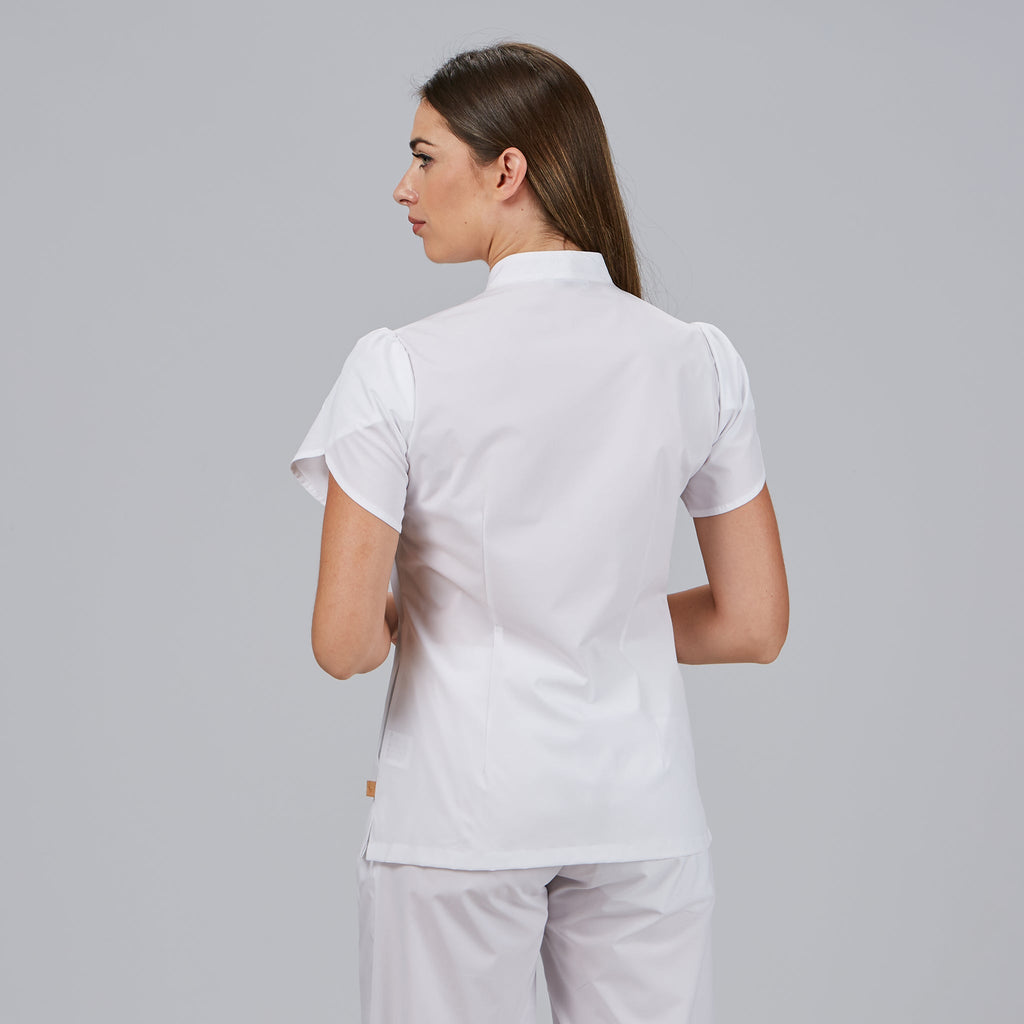 BLUSA MUJER BOTON OCULTO M/C LINA
