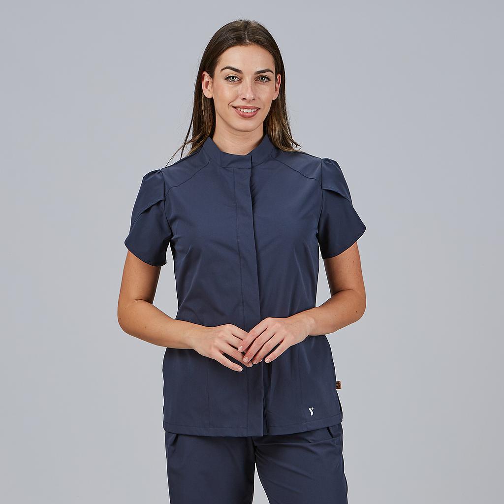 BLUSA MUJER BOTON OCULTO M/C LINA