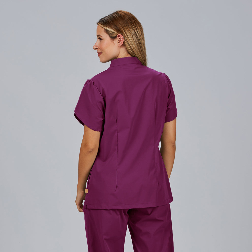 BLUSA MUJER BOTON OCULTO M/C LINA