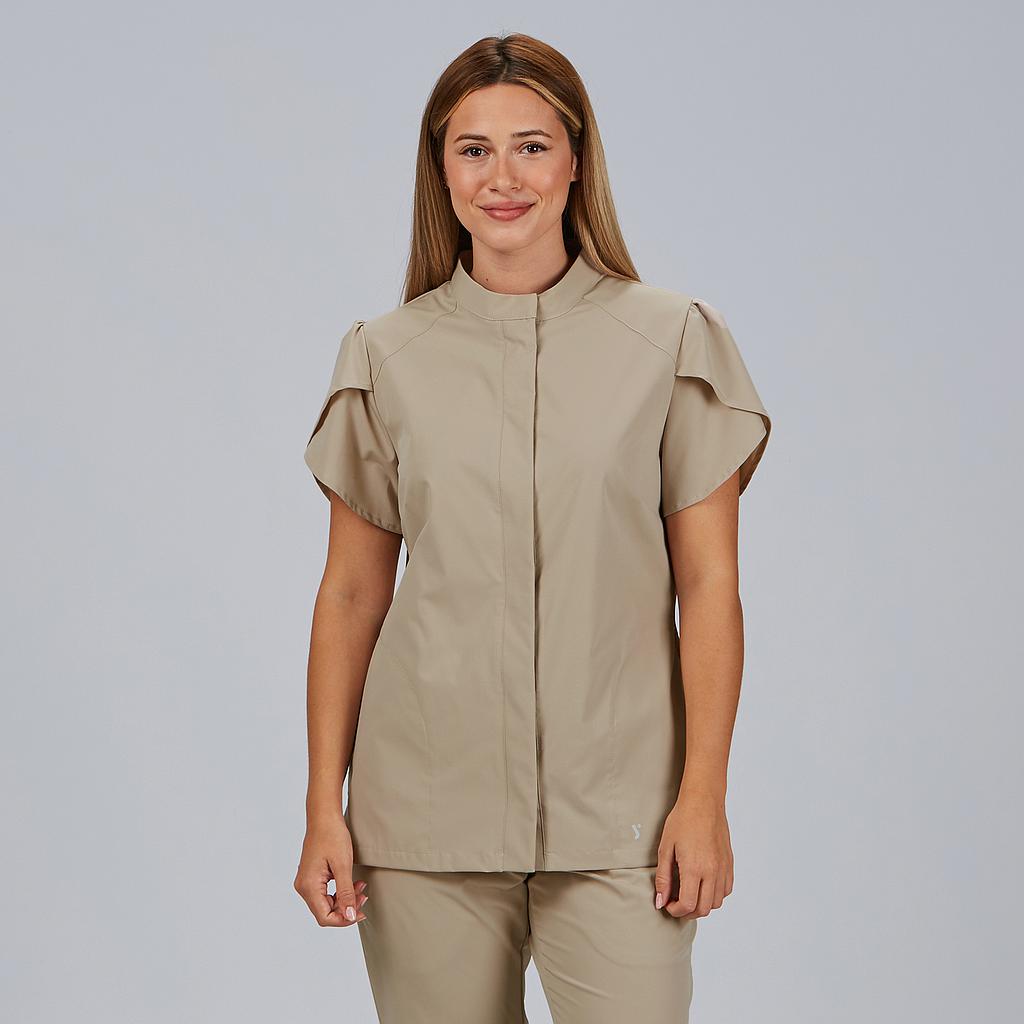 BLUSA MUJER BOTON OCULTO M/C LINA