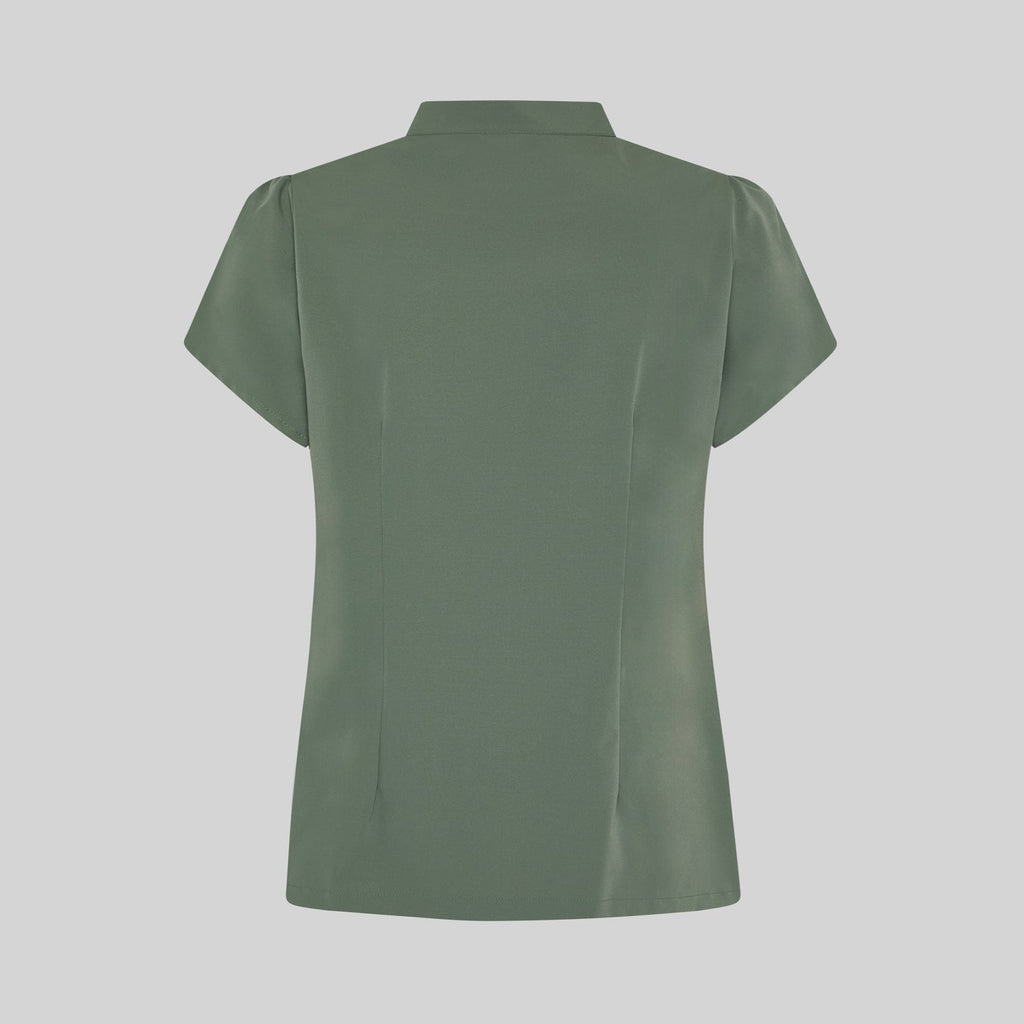 BLUSA MUJER BOTON OCULTO M/C LINA