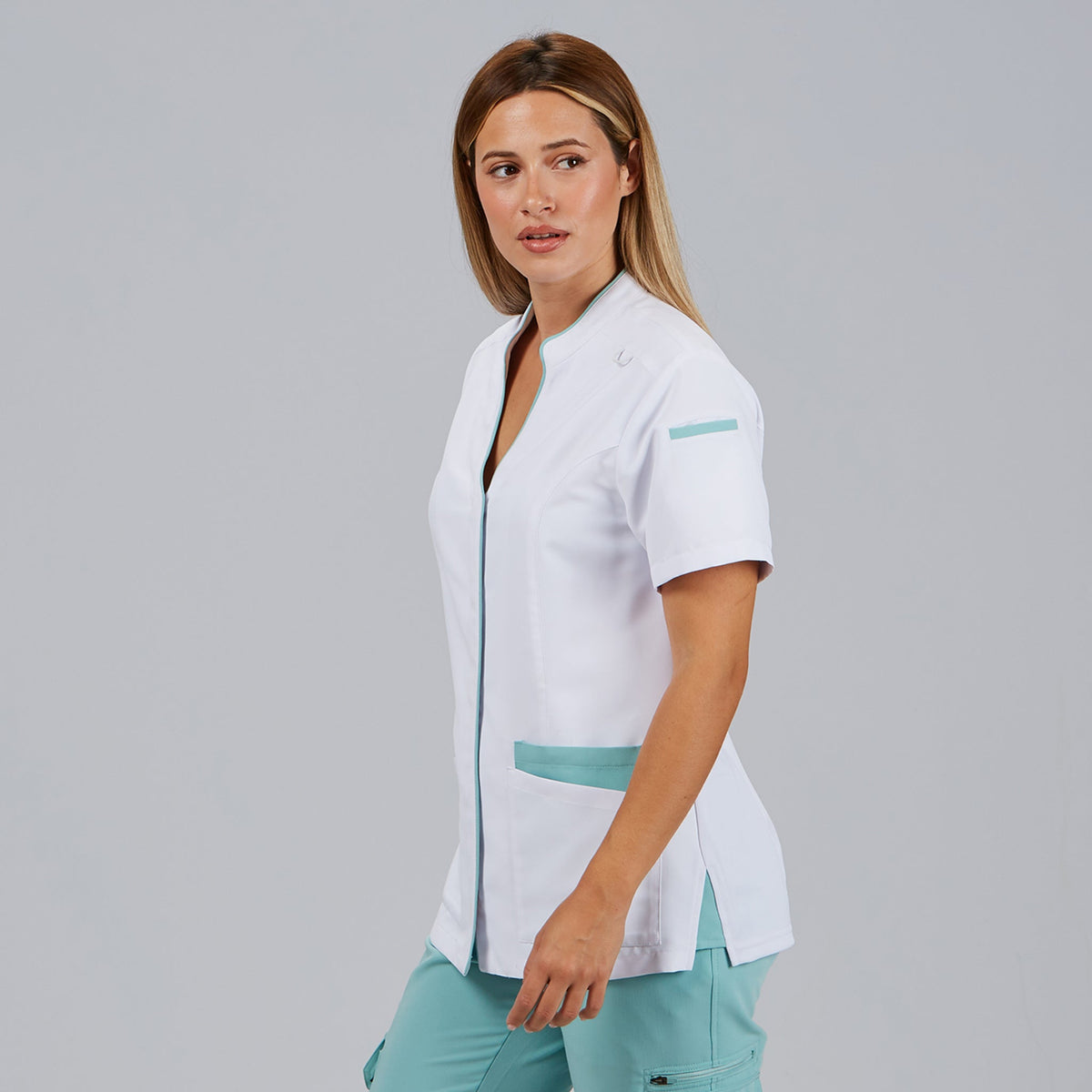 BLUSA MUJER ABIERTA CUELLO MAO M/C YLENA