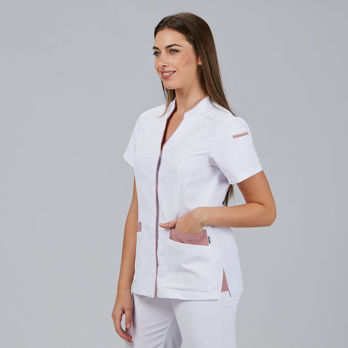 BLUSA MUJER ABIERTA CUELLO MAO M/C YLENA