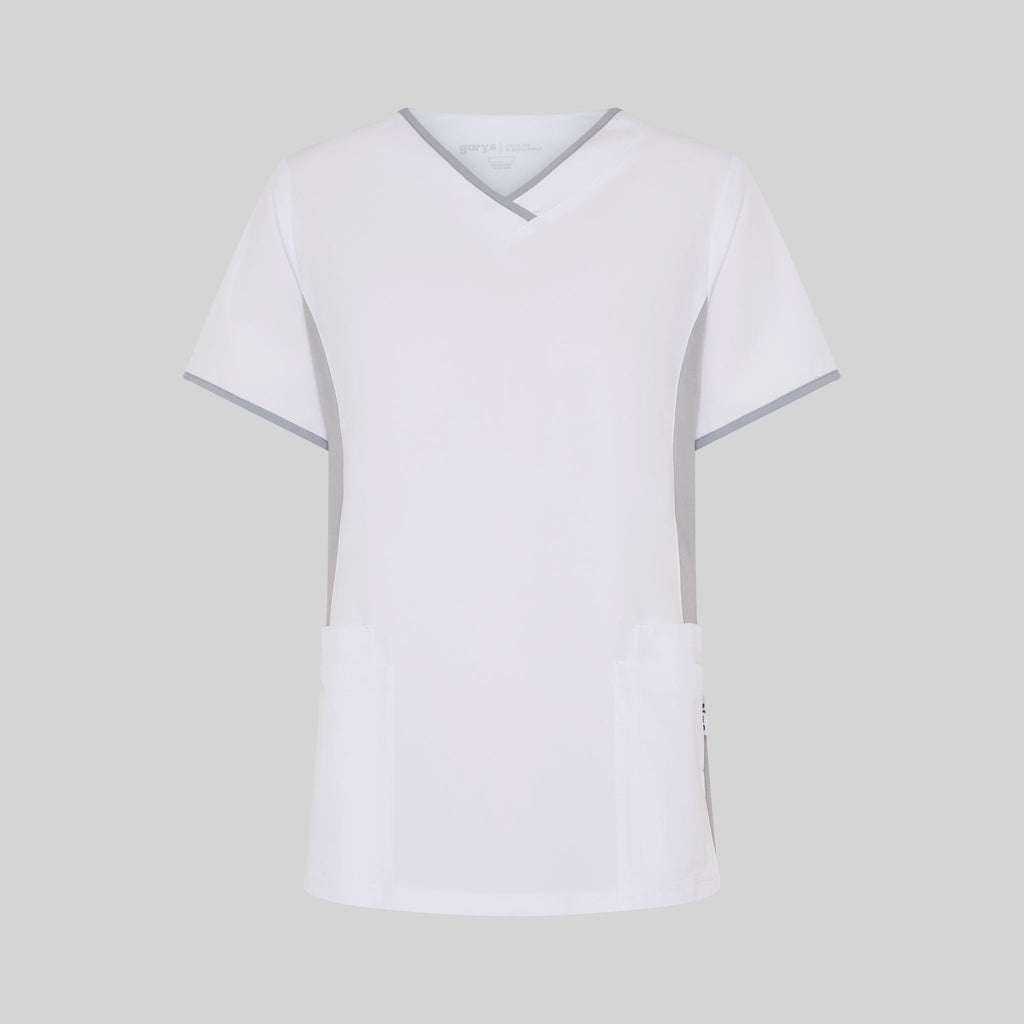 BLUSA MUJER ESCOTE PICO COMBINADA M/C CLEO