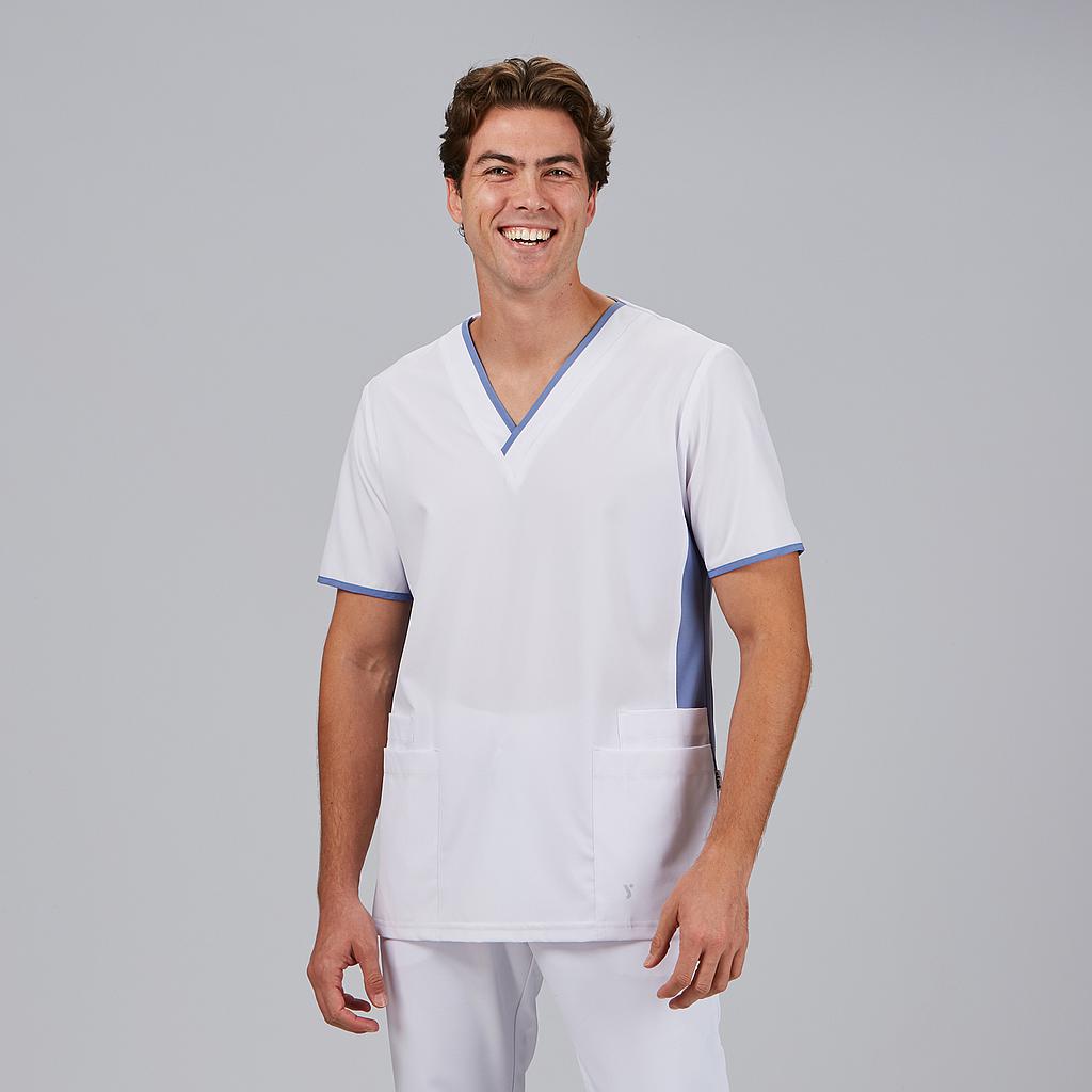 BLUSA HOMBRE ESCOTE PICO COMBINADA M/C GAEL
