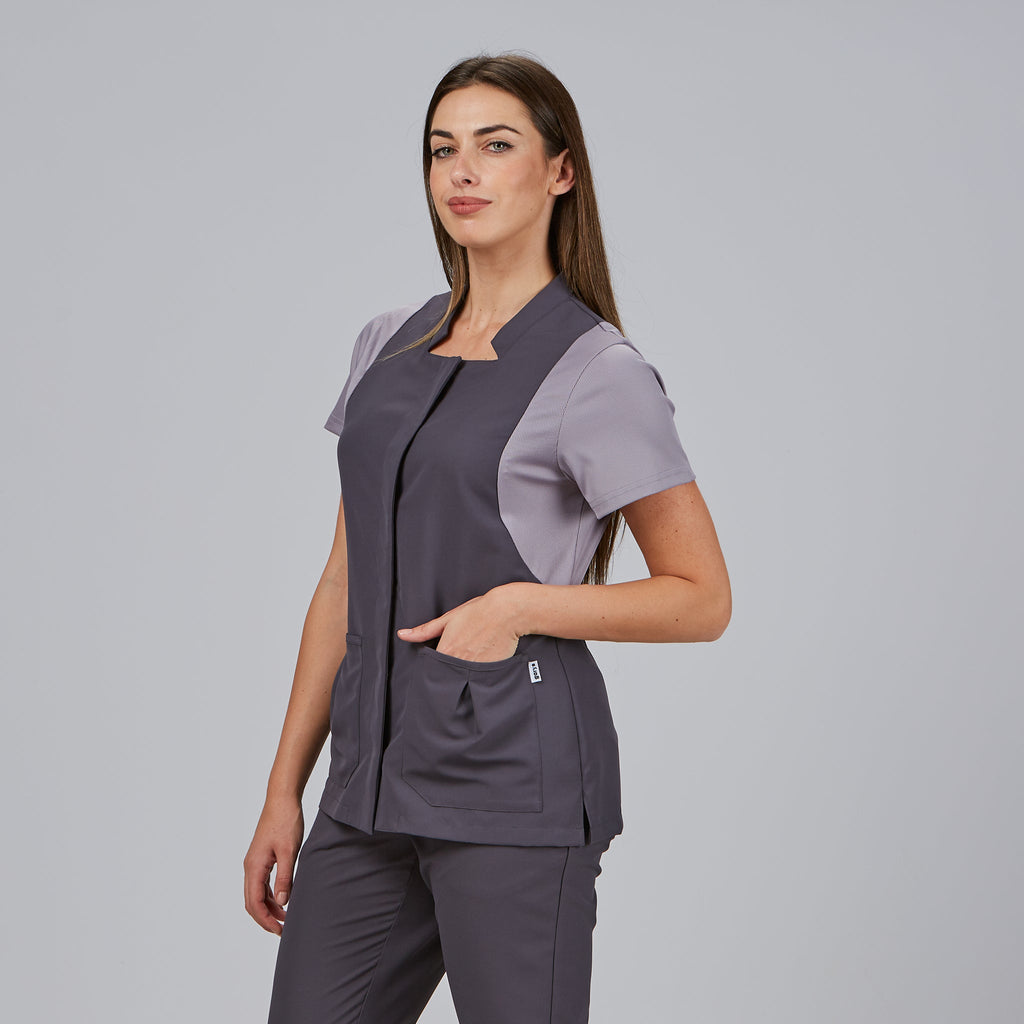 BLUSA MUJER BOTON OCULTO M/C CARMINA