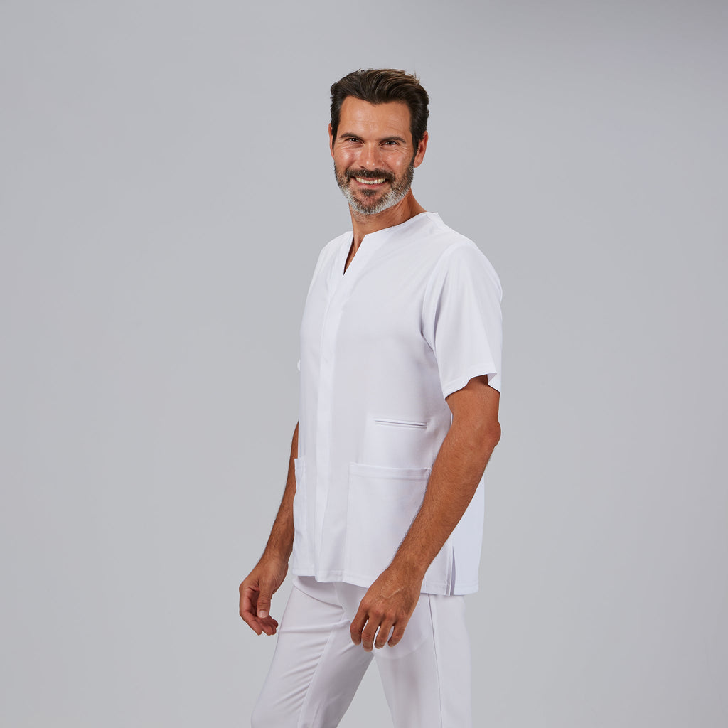 BLUSA HOMBRE ABIERTA CUELLO PICO M/C ALONSO