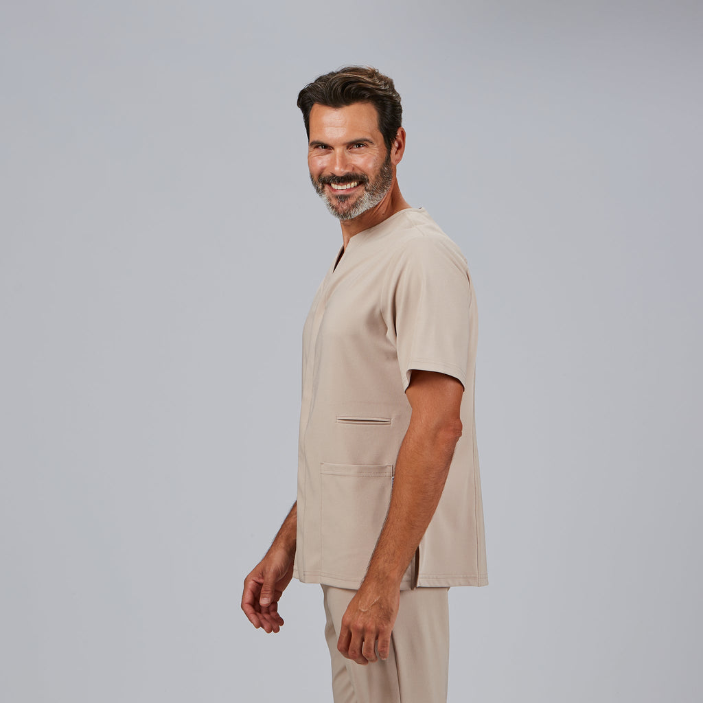 BLUSA HOMBRE ABIERTA CUELLO PICO M/C ALONSO