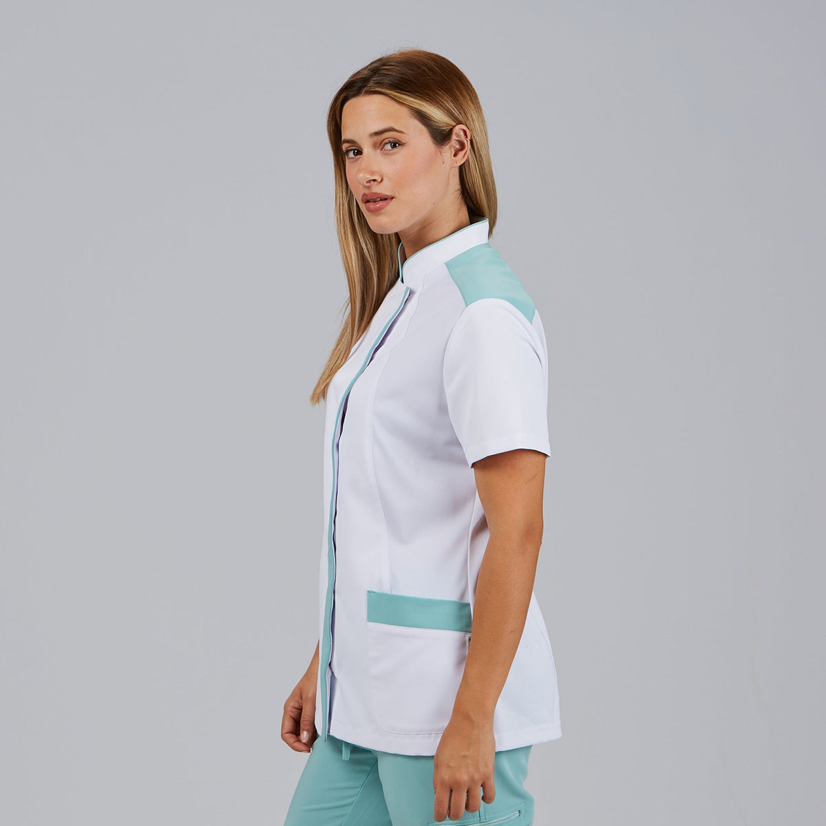 BLUSA MUJER ABIERTA CUELLO MAO M/C JUDIT