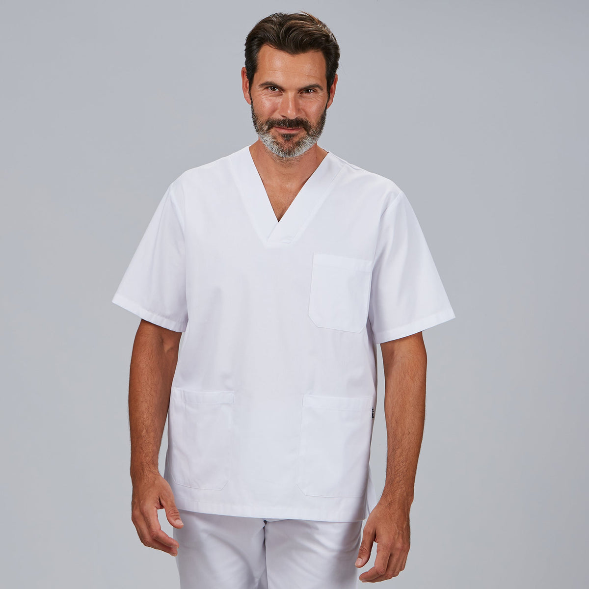 BLUSA SANITARIO UNISEX PICO SARGA BLANCA